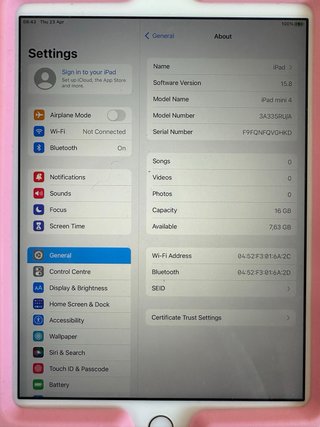 iPad Mini 4 16GB dorada + Funda Infantil