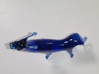 Figura caballo cristal azul Murano