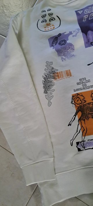 Felpa Zara cotone girocollo stampa occhi