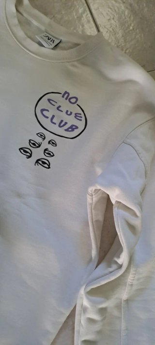 Felpa Zara cotone girocollo stampa occhi