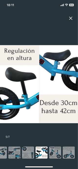 Bicicleta sin pedales azul