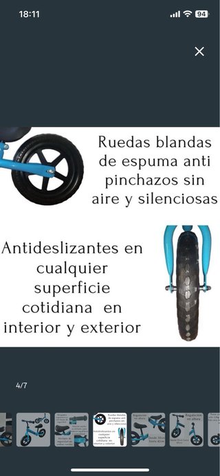 Bicicleta sin pedales azul