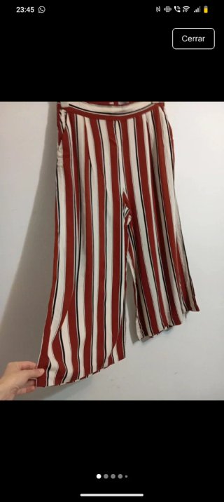 Pantalón ancho rayas rojo y blanco