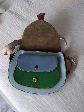 Bolso bandolera piel multicolor