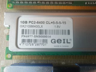 4x DDR2 GeIL y Kingston 1GB PC2-6400