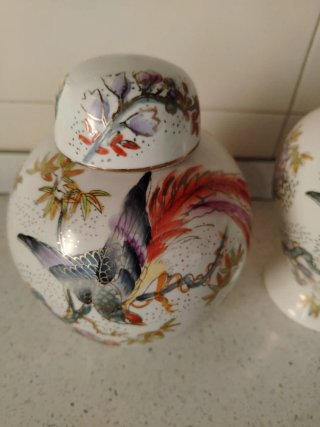 Set 3 vasi decorati in ceramica