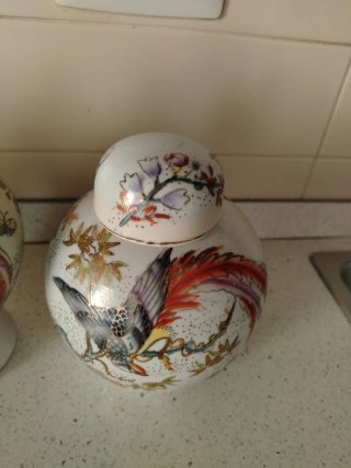 Set 3 vasi decorati in ceramica