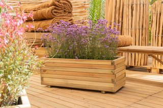 Jardinera Rectangular Madera 100x40x35 + Geotextil