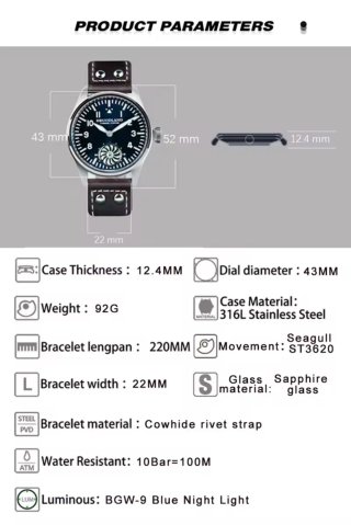 Reloj Hruodland Pilot Flieger