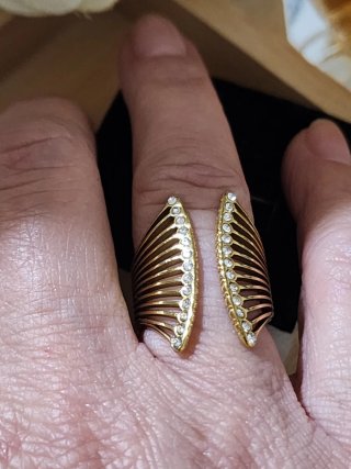 Anillo  Acero Baño Oro Circonitas Talla 16-17