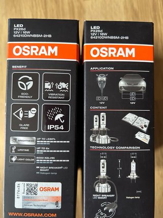 2x Bombillas LED H7 OSRAM Night Breaker Smart