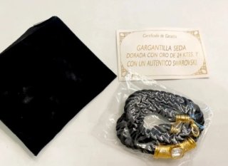 Collar Swarovski Negro y Dorado
