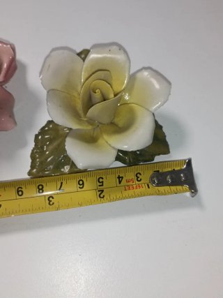 2 Flores Porcelana Capodimonte Rosas