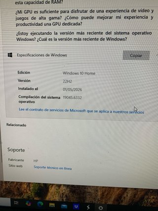 Ordenador HP windows 10 8gb Ram disco Ssd 240