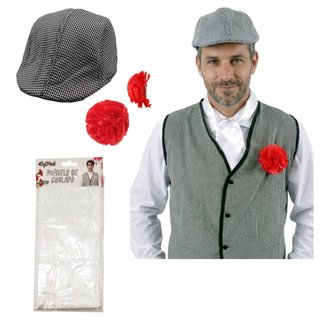 Chulapo Chaleco Talla 2XL con Pañuelo Gorro Clavel