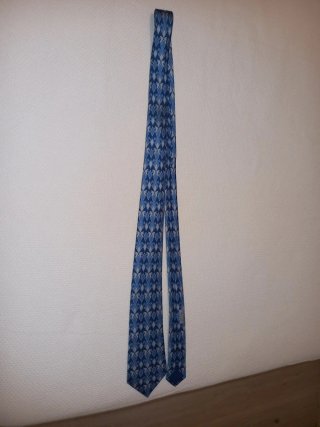Corbata Hermes Vintage Azul y Gris