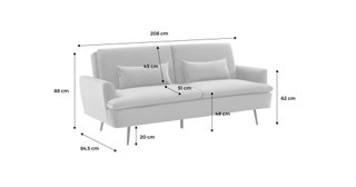 Sofá Cama Borreguito Crema 3 Plazas
