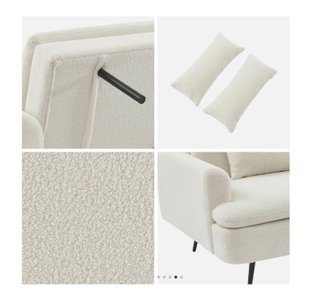 Sofá Cama Borreguito Crema 3 Plazas