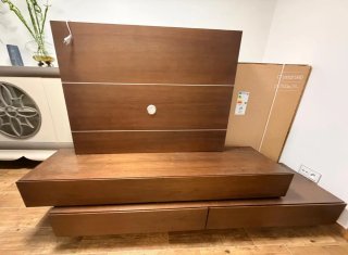 Mueble salón modular madera oscuro