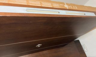Mueble salón modular madera oscuro