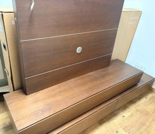 Mueble salón modular madera oscuro