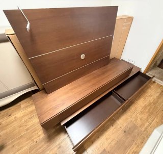 Mueble salón modular madera oscuro