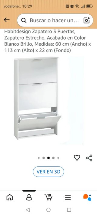 Zapatero Habitdesign 3 Puertas Blanco