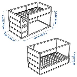 Cama Ikea Kura + 2 colchones 90x190 + karpa jungle