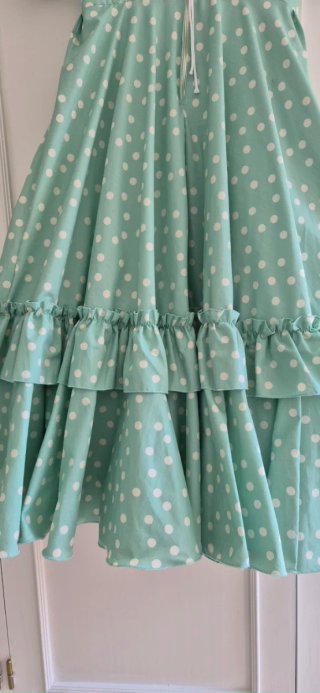 Vestido Flamenca Niña Verde Lunares TALLA 10-12