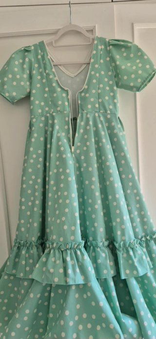 Vestido Flamenca Niña Verde Lunares TALLA 10-12