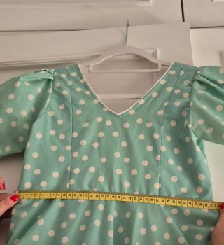 Vestido Flamenca Niña Verde Lunares TALLA 10-12