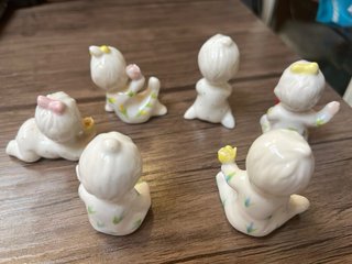 Set 6 Bebés Porcelana Adorno