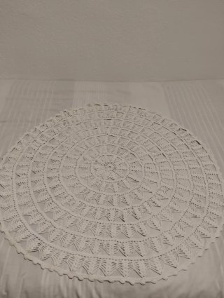 Tapete redondo crochet blanco