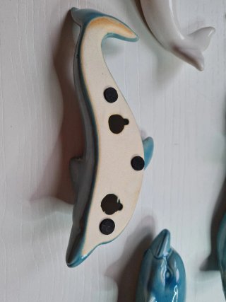 Set 5 Delfines Cerámica Decoración