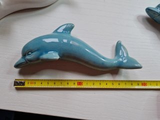 Set 5 Delfines Cerámica Decoración