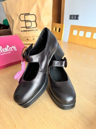 Zapatos Valeria Piel Tacón Plataforma Hebilla