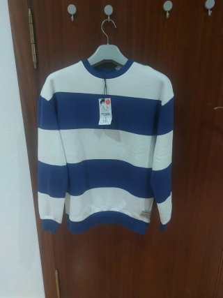 Sudadera hombre rayas azul y blanco Talla S