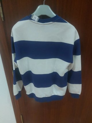 Sudadera hombre rayas azul y blanco Talla S
