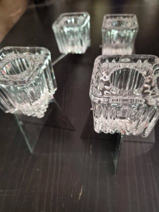 Candelabro de cristal y metal