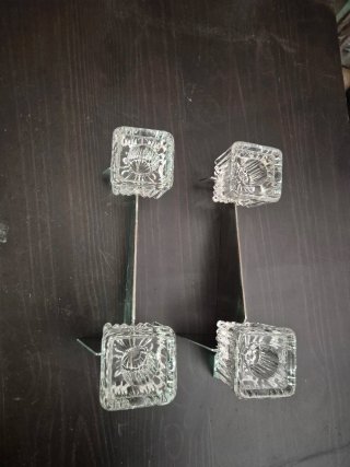 Candelabro de cristal y metal