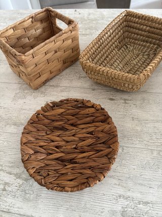 3 Cestas Decorativas Mimbre