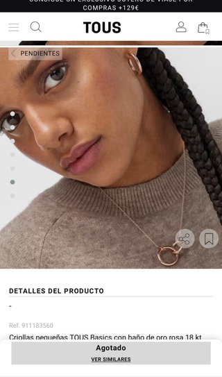 Aros Tous Oro Rosa nuevos