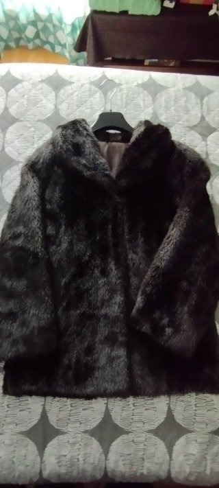 Chaquetón Piel Sintética Marrón Talla 48