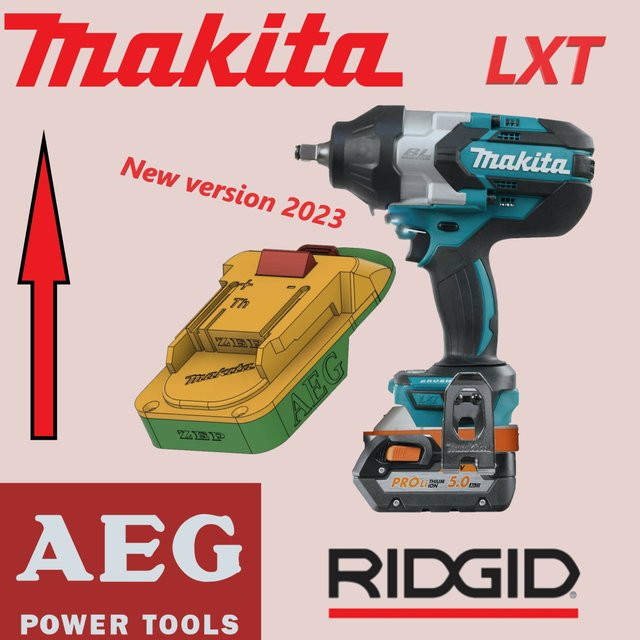 Adaptador bateria AEG - RIDGID en MAKITA LXT