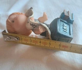 Miniatura statuetta Bimbo Scrivano Biscuit vintage