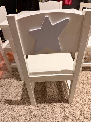 Conjunto mesa y sillas infantiles blanco