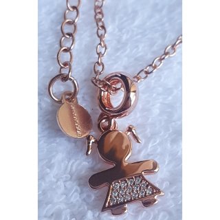 Collana placcata oro rosa e zirconi