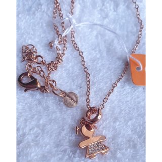 Collana placcata oro rosa e zirconi