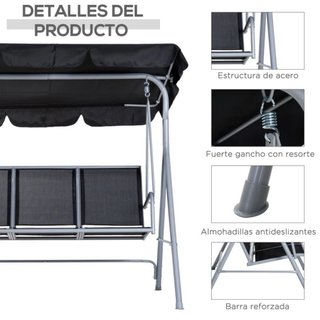 Columpio Exterior Outsunny 3 Plazas