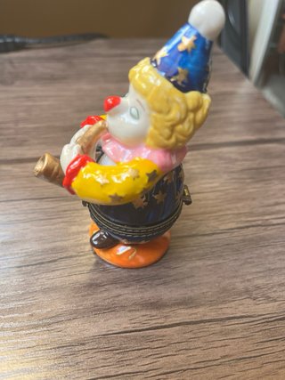 Caja porcelana payaso saxofonista